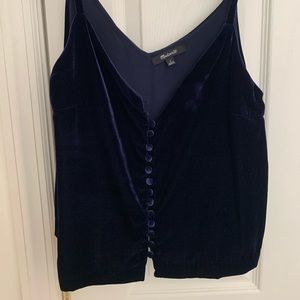 Madewell navy velvet tank top. Worn twice, no signs of wear.